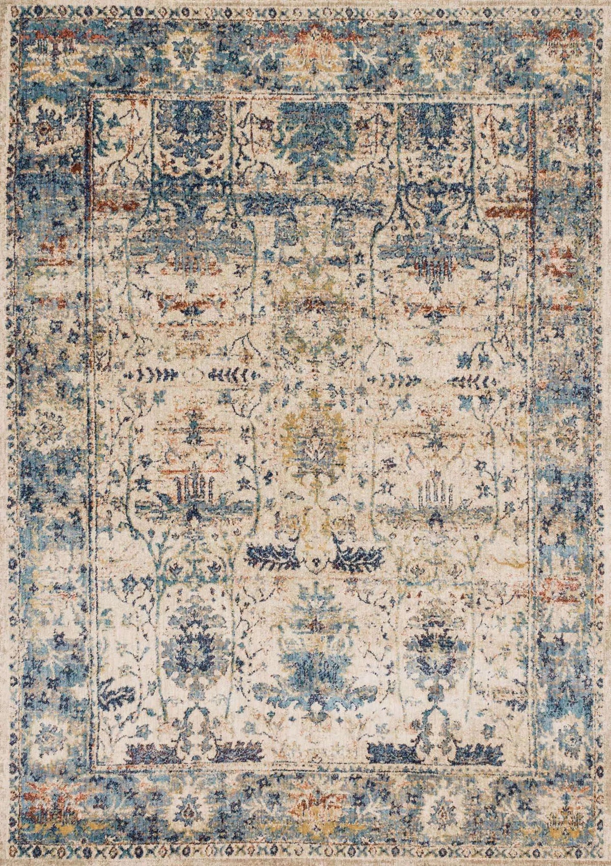 Anastasia AF 07 Sand / Lt. Blue Rug - Rug & Home