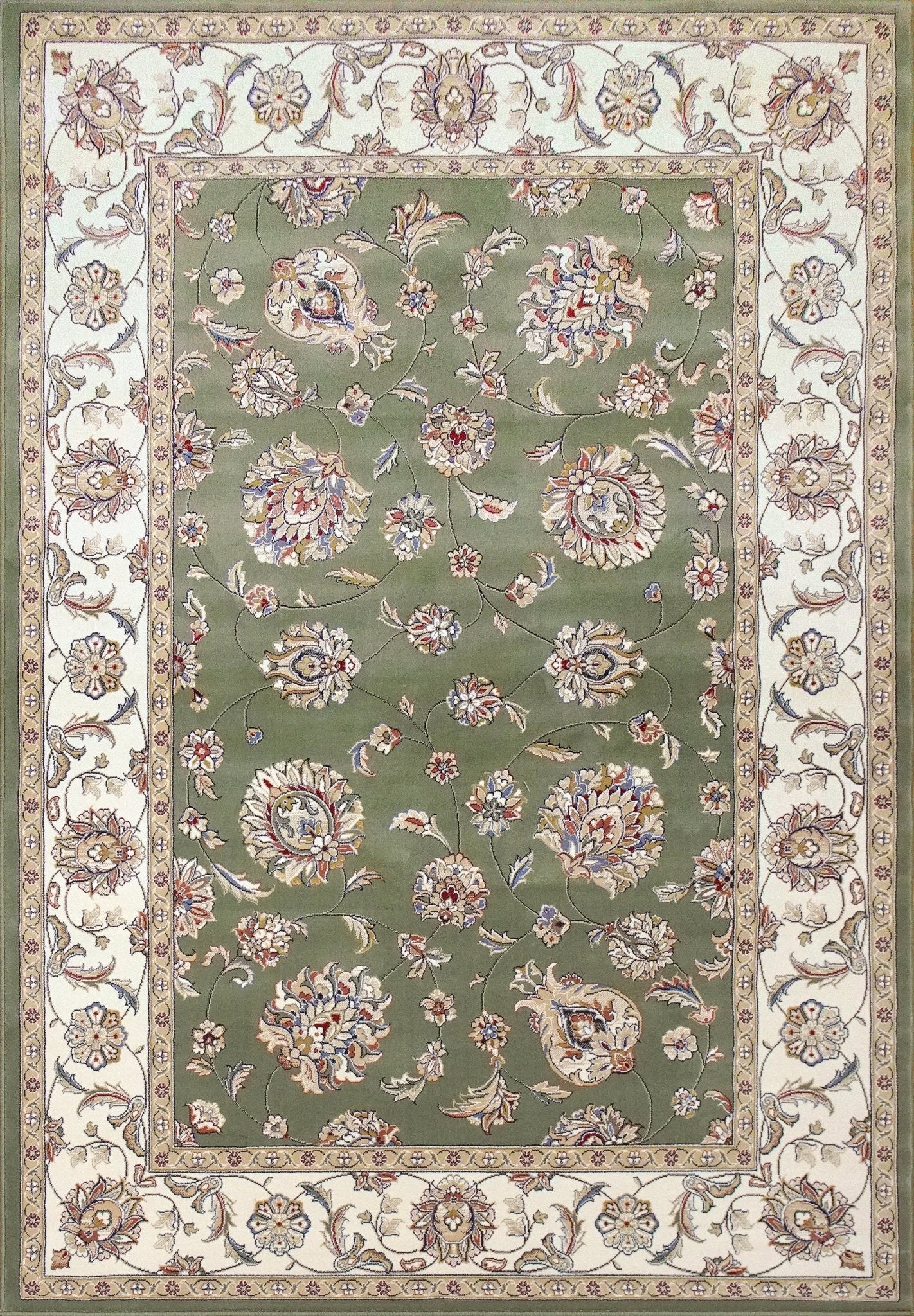 Ancient Garden 57365 4464 Green/Ivory Rug - Rug & Home