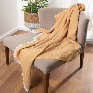 Andhome 80300MST Mustard Throw Blanket - Rug & Home