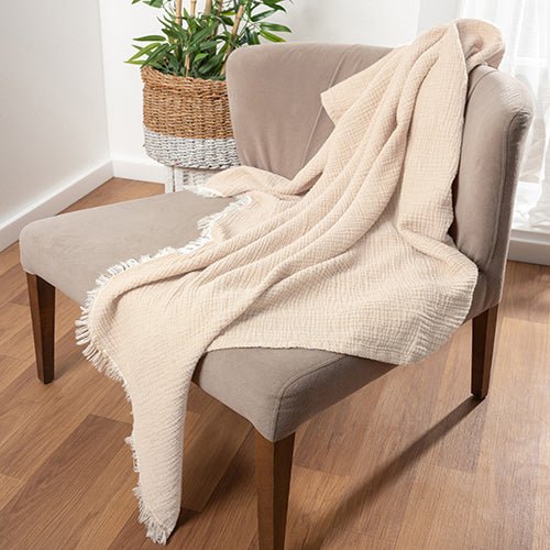 Andhome 80302BEI Beige Throw Blanket - Rug & Home