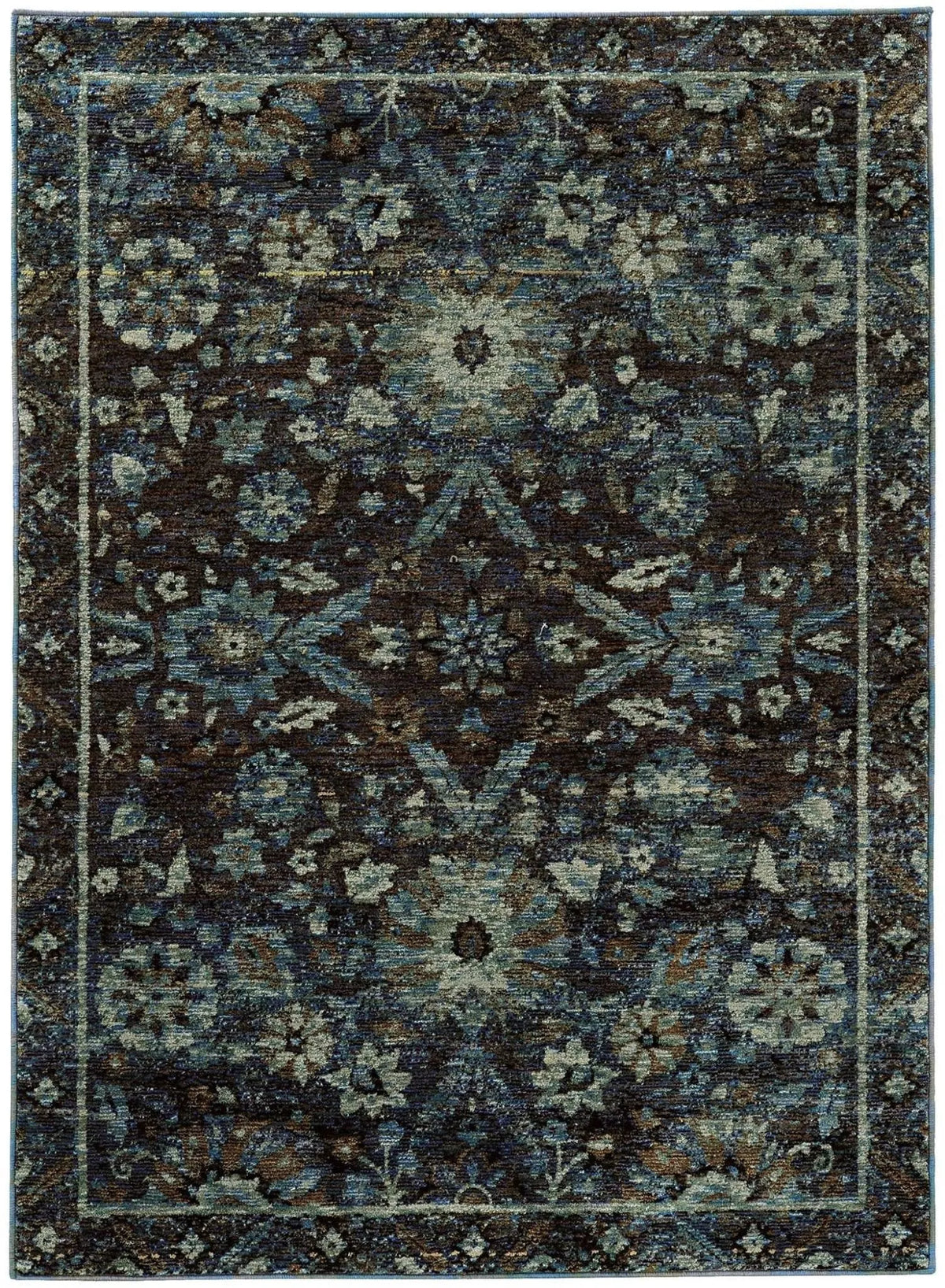 Andorra 7124A Navy/ Blue Rug - Rug & Home