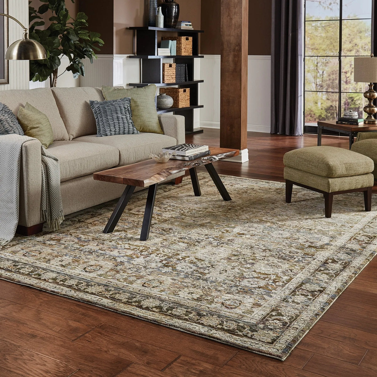 Andorra 7125C Green/ Brown Rug - Rug & Home