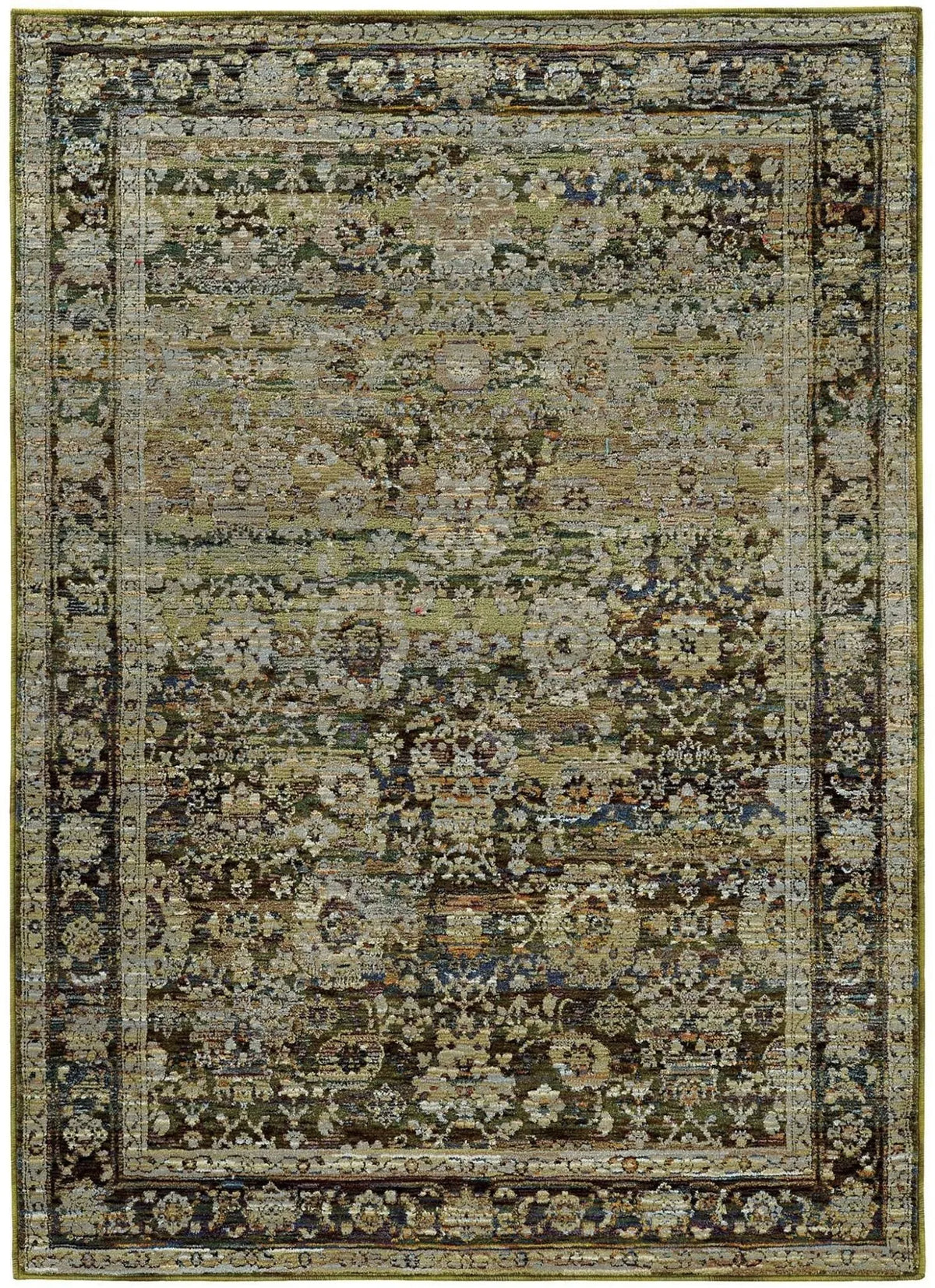 Andorra 7125C Green/ Brown Rug - Rug & Home