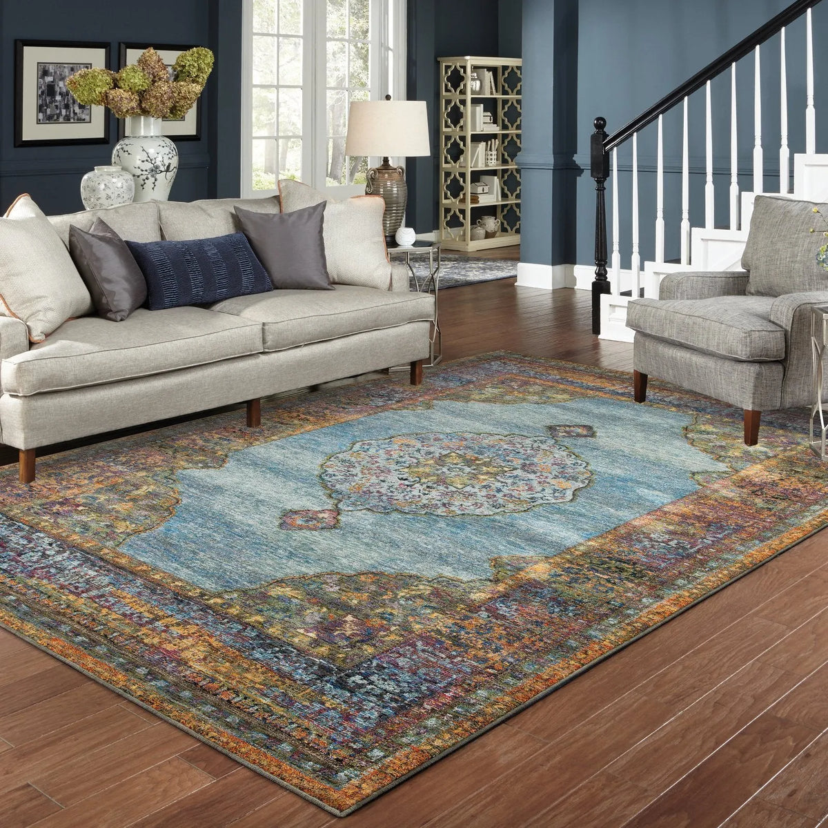 Andorra 7139A Blue/ Multi Rug - Rug & Home