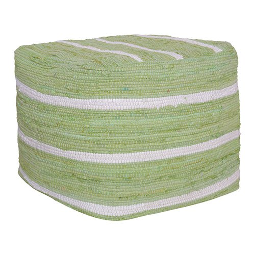 Andros 34122GHT Green/White Pouf - Rug & Home