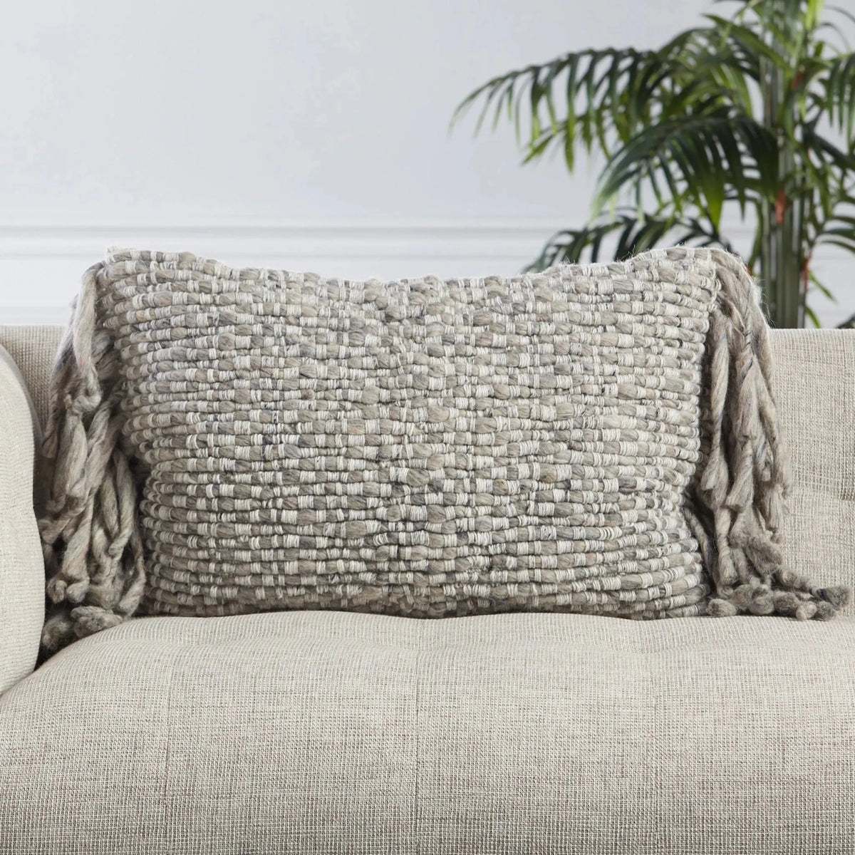 Angora Ago08 Cilo Light Gray/Ivory Pillow