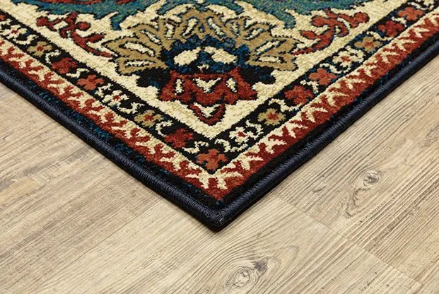 Ankara 1803B Blue/Red Rug - Rug & Home