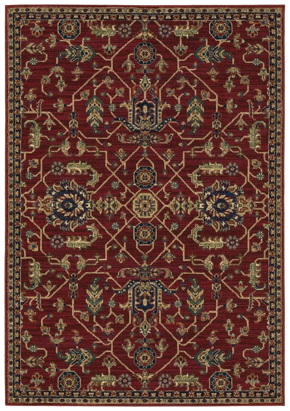 Ankara 531R Red/Blue Rug - Rug & Home