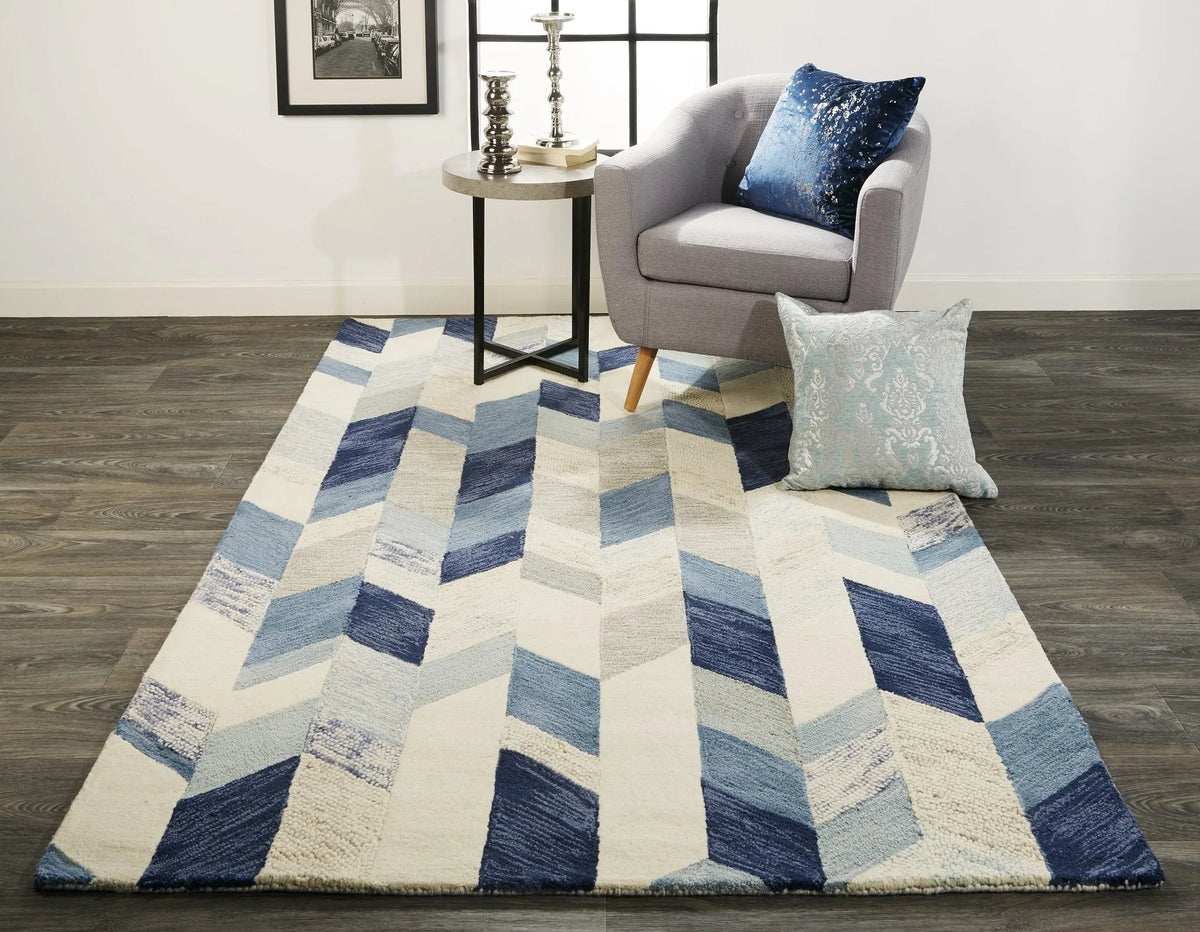 Arazad 8446F Ivory/Blue Rug - Rug & Home