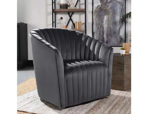 Arline Swivel Accent Chair Grey/Bronze - Rug & Home