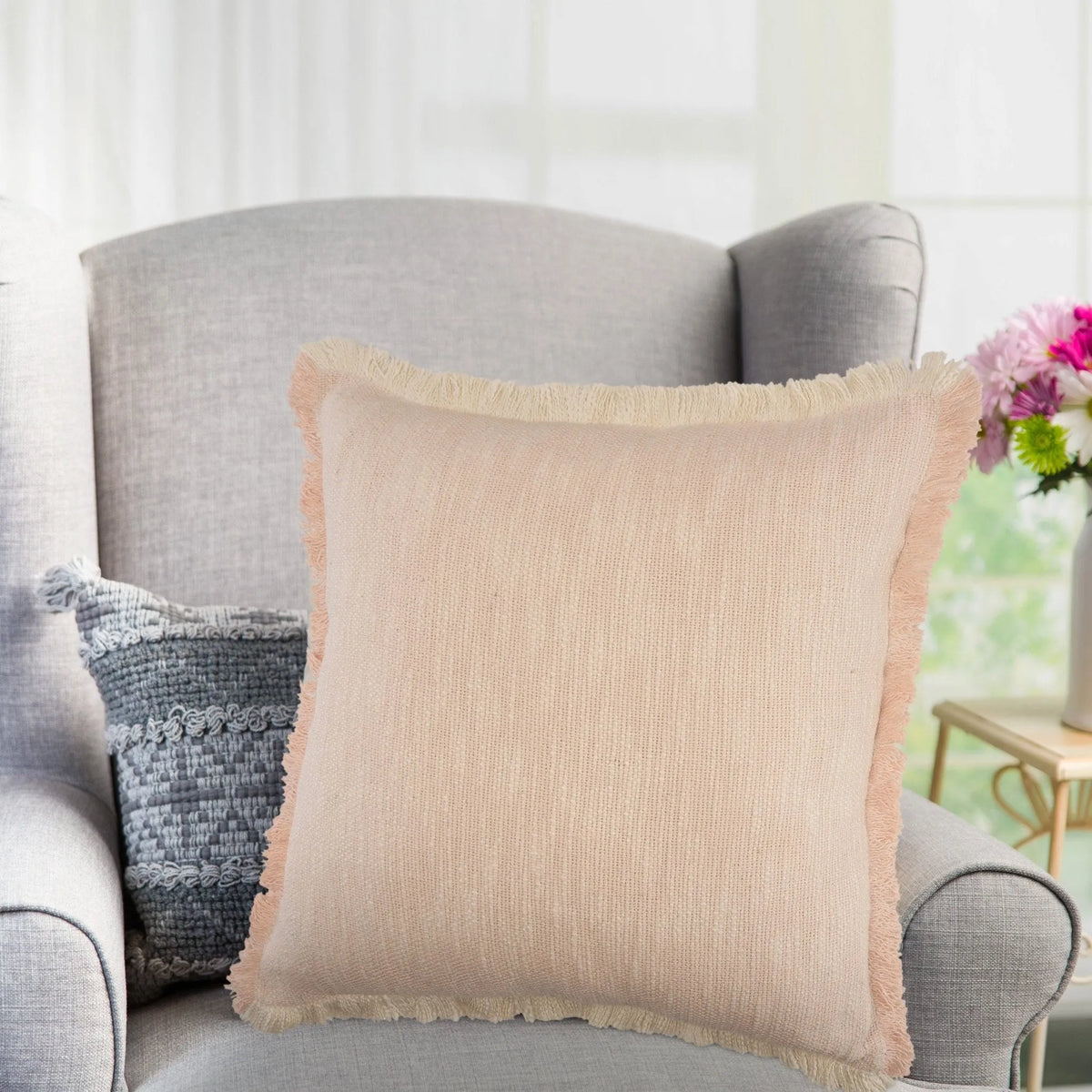 Aspen Lr07613 Peach/Cream Pillow - Rug & Home