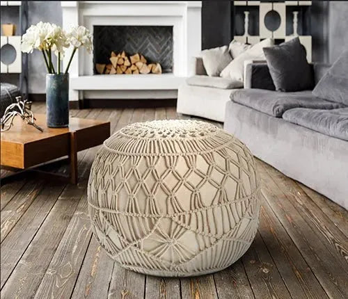 Astrid 99707NAT Natural Pouf