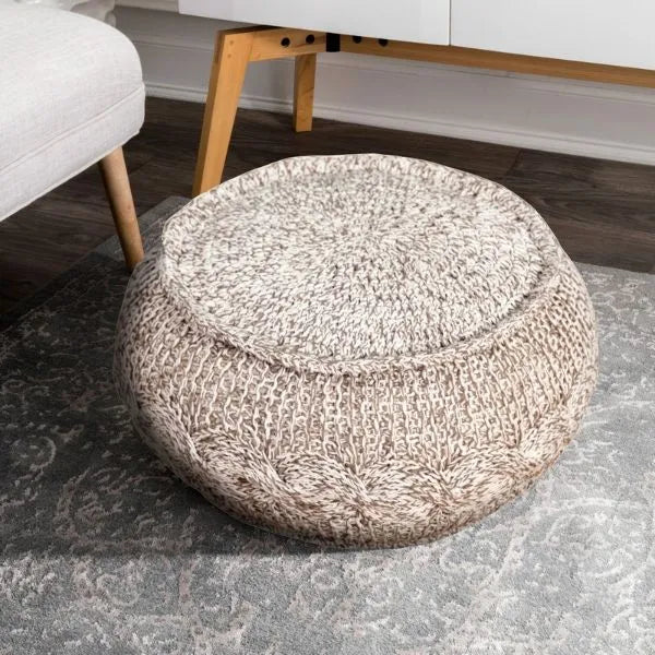 Astrid 99710GYN Grey/Natural Pouf - Rug & Home