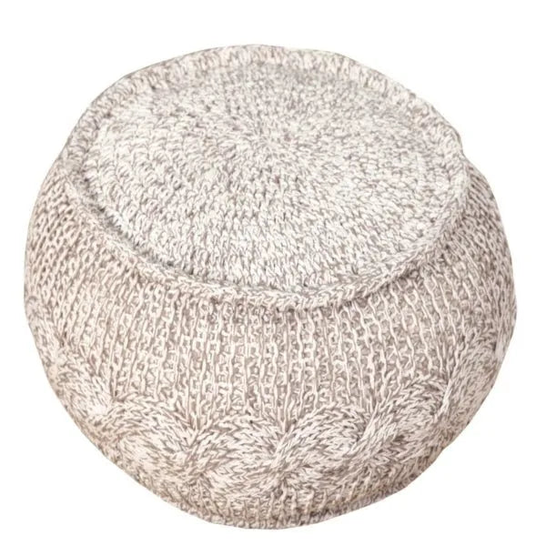 Astrid 99710GYN Grey/Natural Pouf - Rug & Home