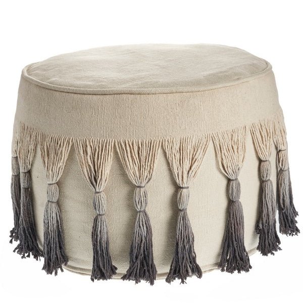 Astrid 99713NGY Natural/Grey Pouf - Rug & Home