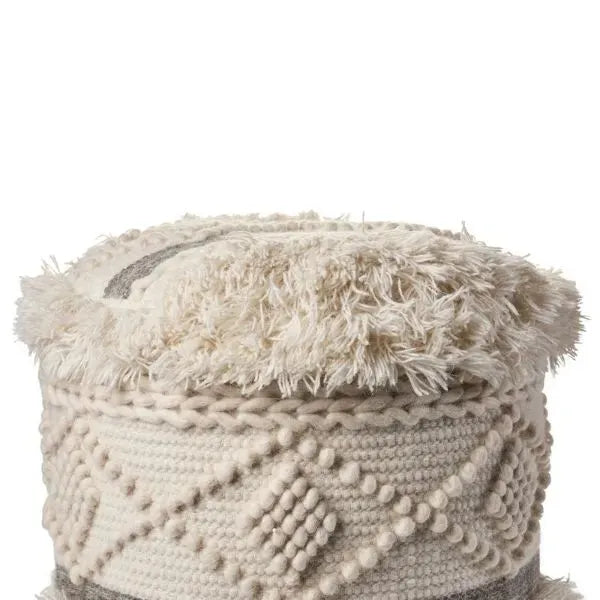 Astrid 99758WGY White/Grey Pouf