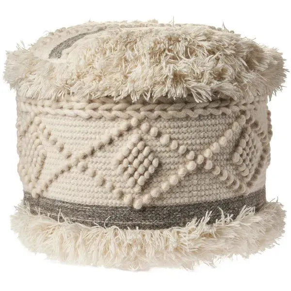 Astrid 99758WGY White/Grey Pouf