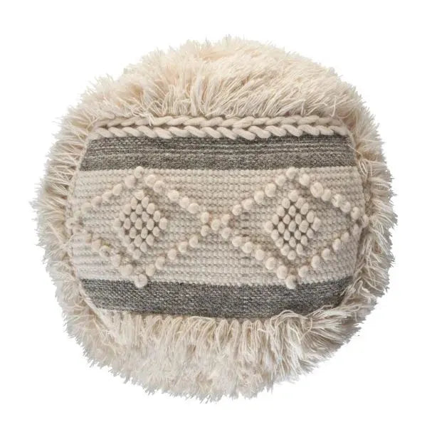 Astrid 99758WGY White/Grey Pouf