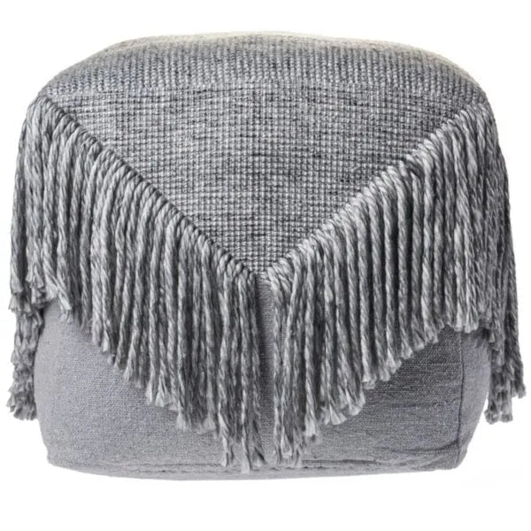 Astrid 99760GRY Grey Pouf - Rug & Home