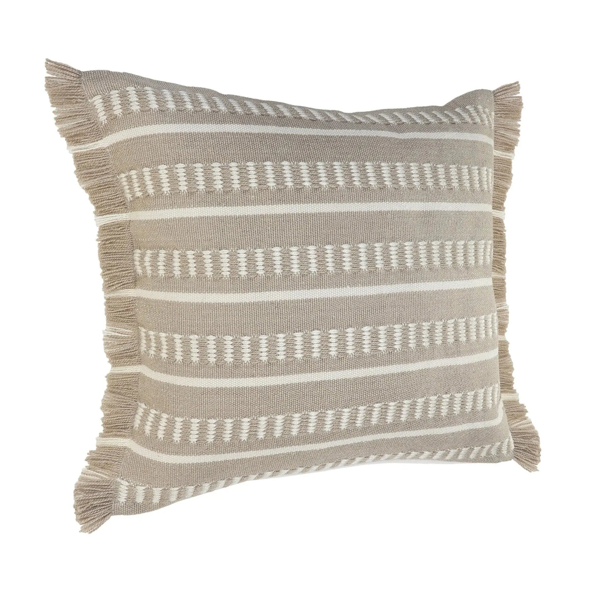 Atlantis Lr07588 Taupe/White Pillow