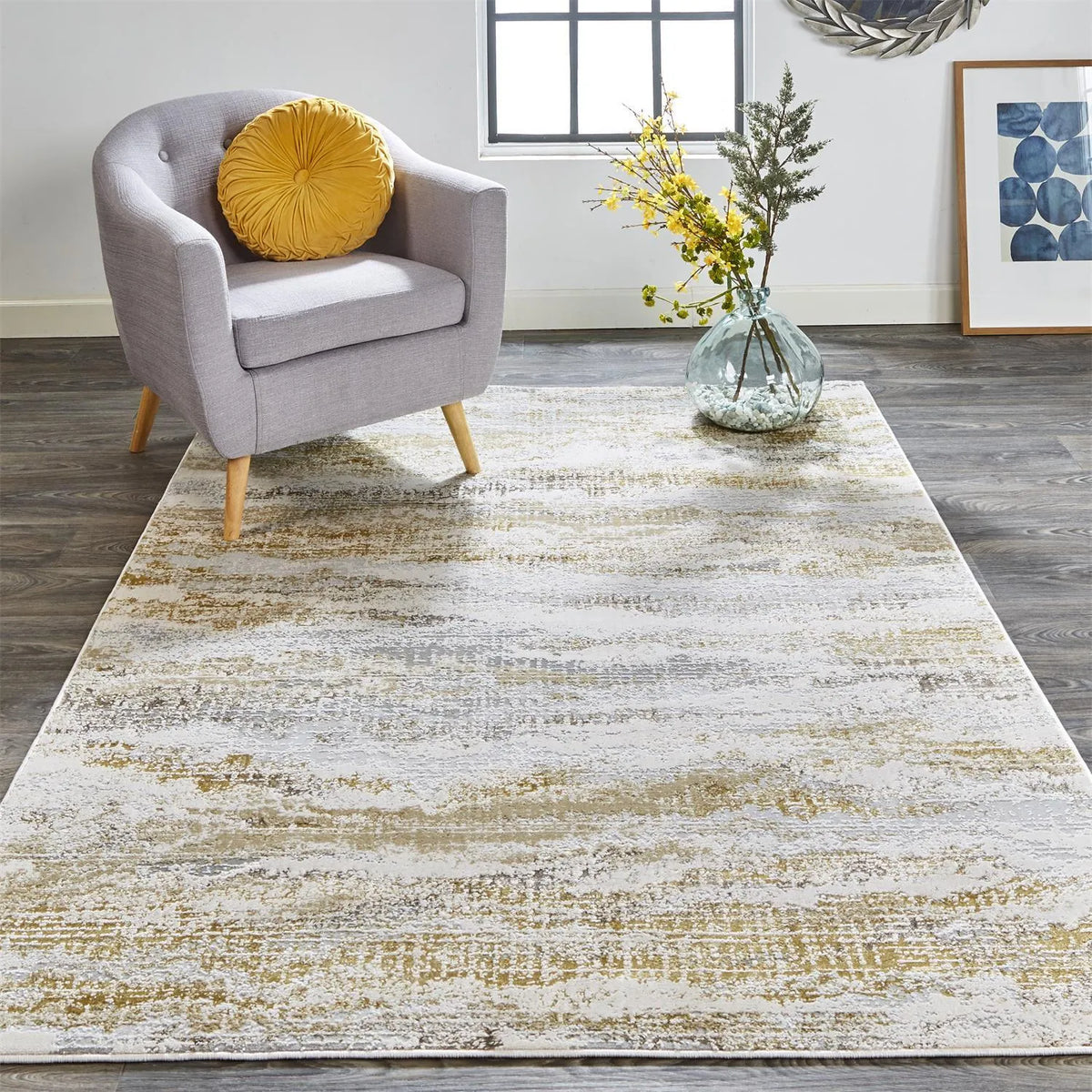 Aura 3735F Beige/Gold Rug - Rug & Home