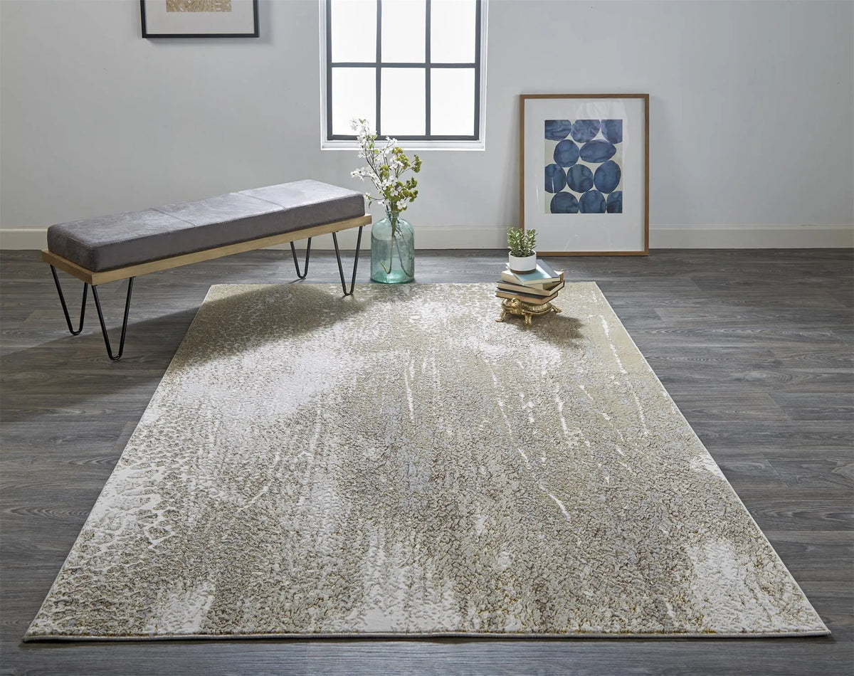 Aura 3739F Ivory/Gold Rug - Rug & Home