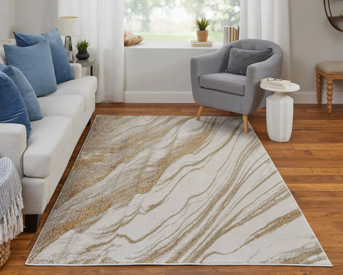 Aura AUR39LLF Ivory/Taupe Rug