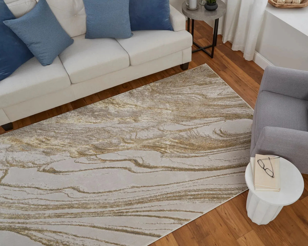 Aura AUR39LLF Ivory/Taupe Rug