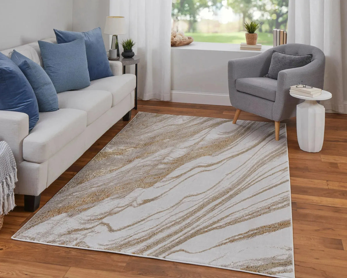 Aura AUR39LLF Ivory/Taupe Rug