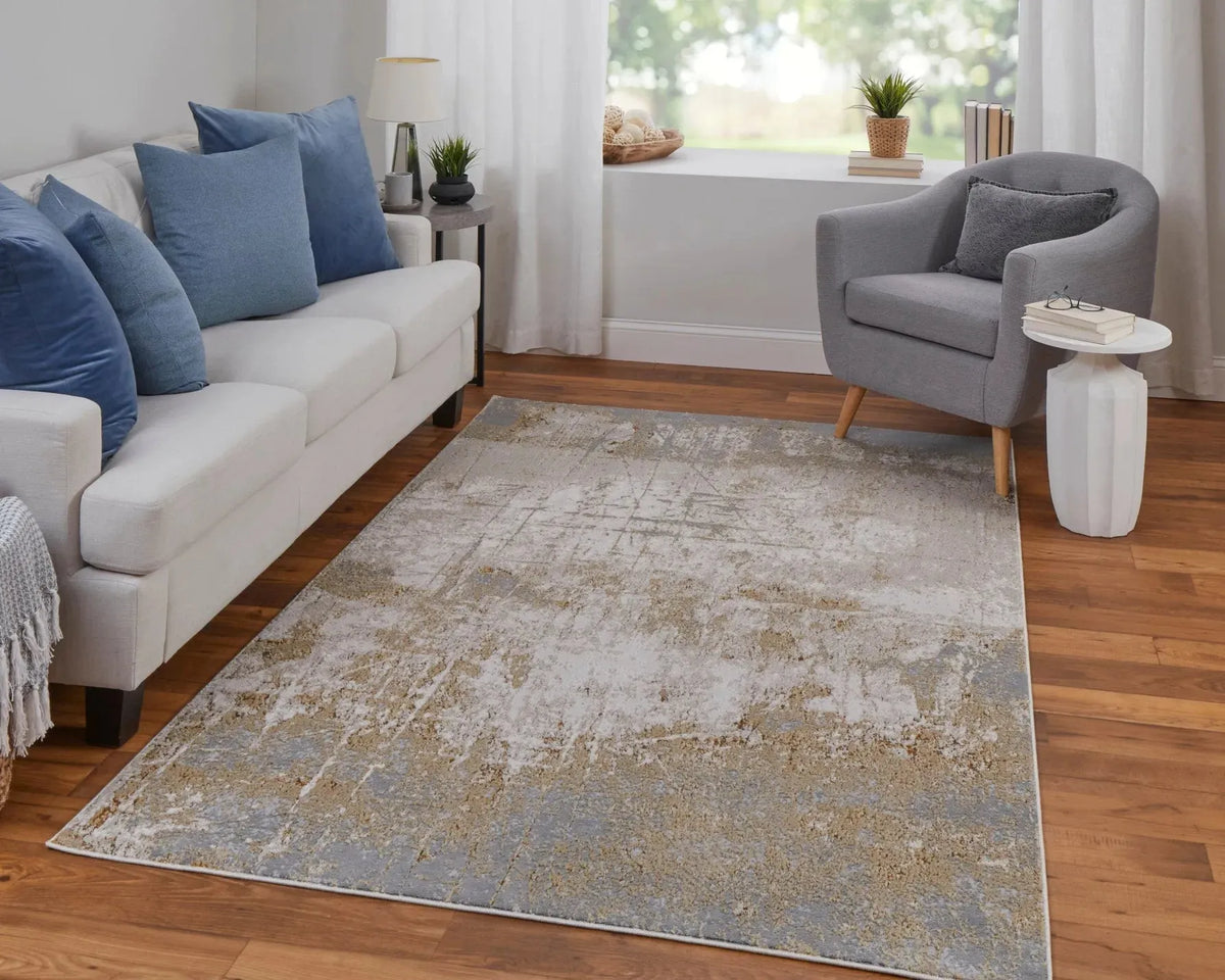 Aura AUR39LNF Ivory/Brown Rug
