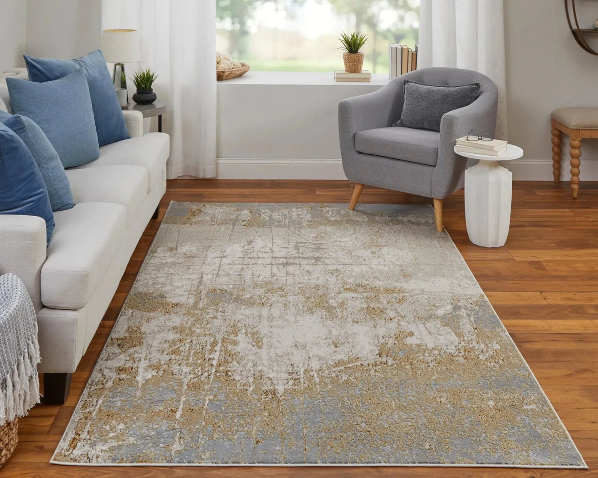 Aura AUR39LNF Ivory/Brown Rug