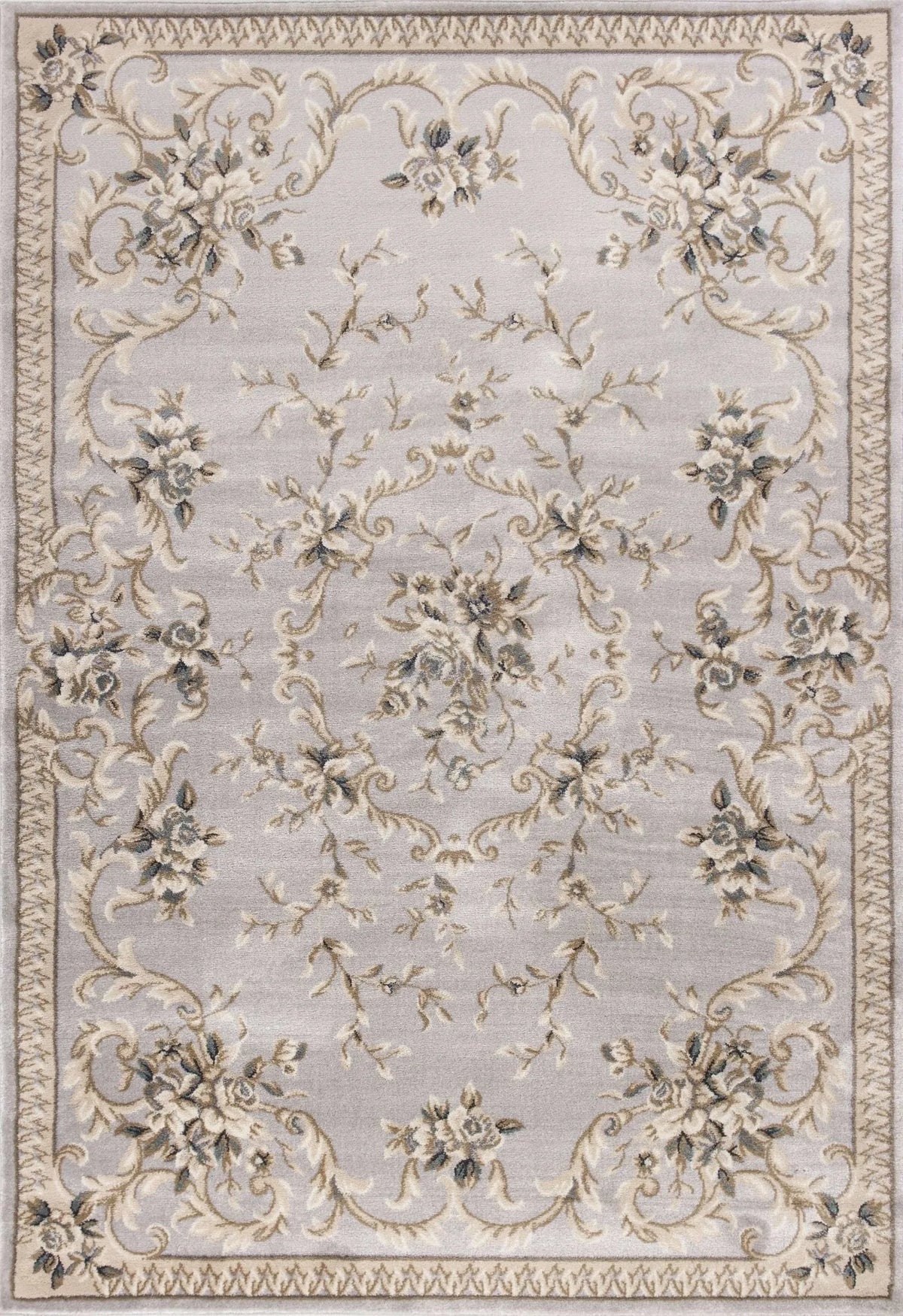 Avalon 5604 Aubusson Light Grey Rug - Rug & Home