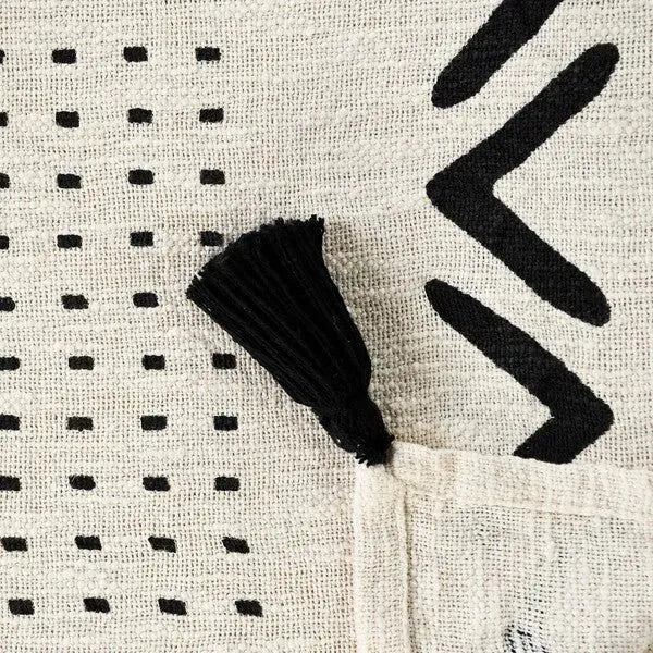 Avant-garde 80198BKN Black/Natural Throw Blanket