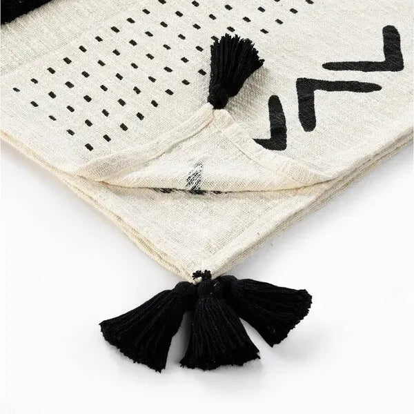 Avant-garde 80198BKN Black/Natural Throw Blanket