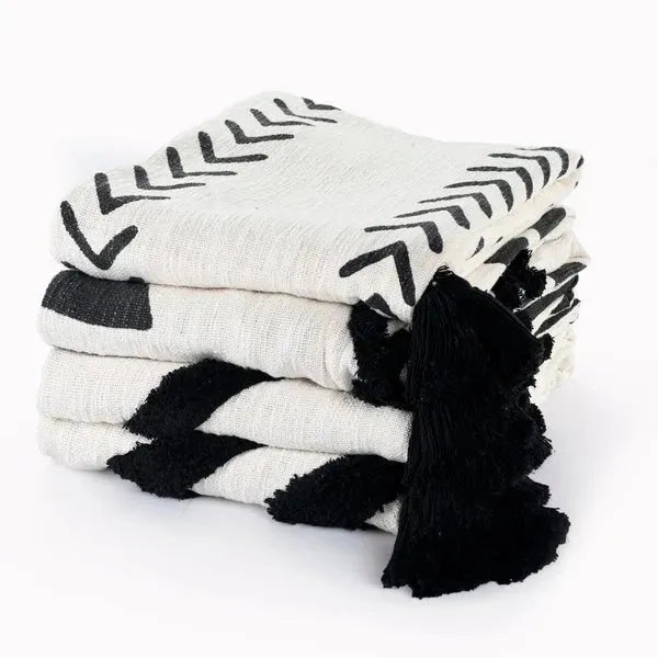 Avant-garde 80200BKN Black/Natural Throw Blanket