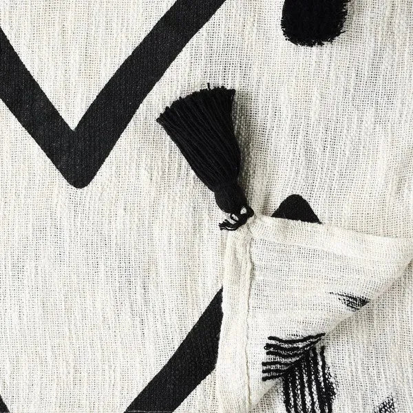 Avant-garde 80202BKN Black/Natural Throw Blanket