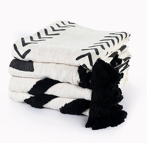 Avant-garde 80203BKN Black/Natural Throw Blanket - Rug & Home