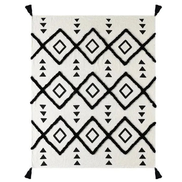 Avant-garde 80204BKN Black/Natural Throw Blanket