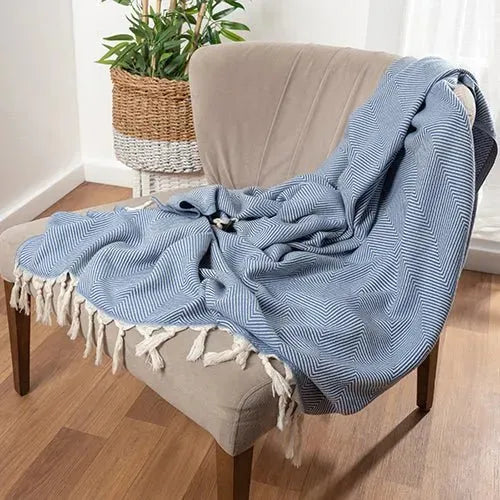 Avery 80292TEA Faded Blue Throw Blanket