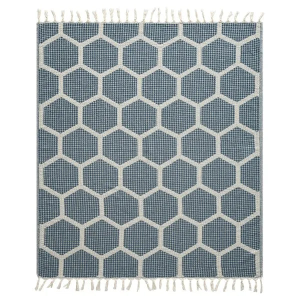 Avery 80295DBU Dark/Blue Throw Blanket - Rug & Home