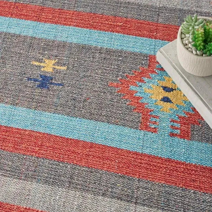Baja BAJ01 Grey/Red Rug