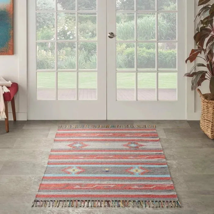 Baja BAJ01 Grey/Red Rug