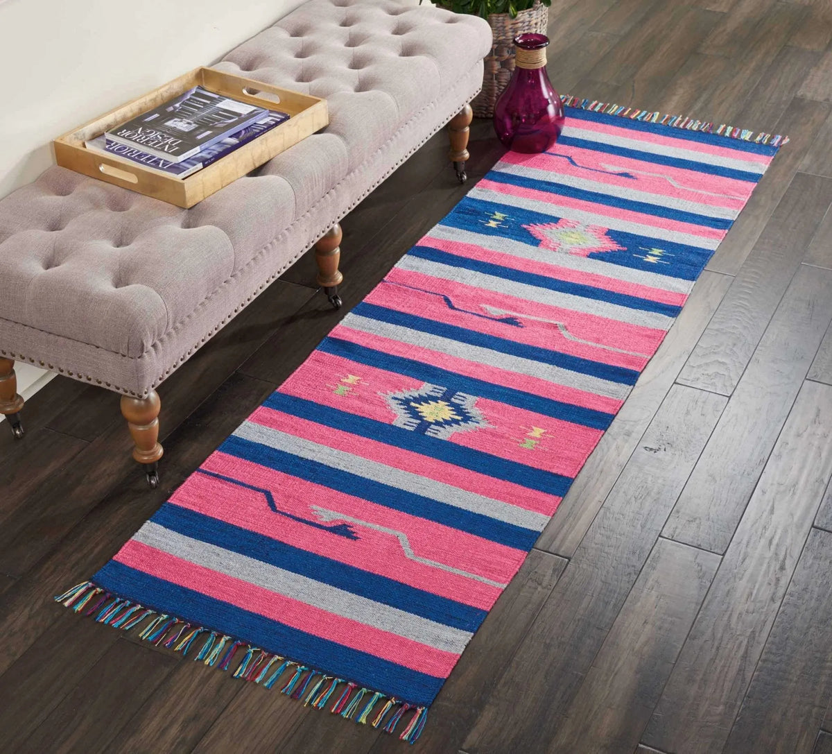 Baja BAJ01 Pink/Blue Rug - Rug & Home