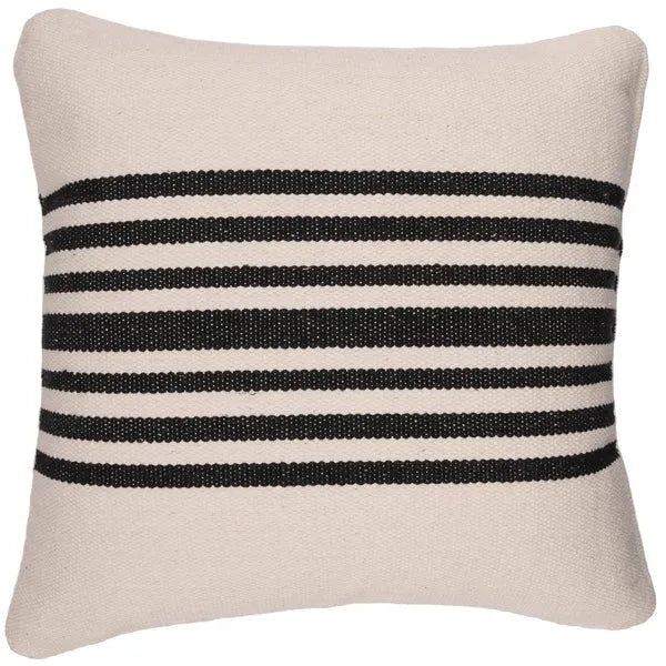 Banded 04715BKT Black/White Pillow - Rug & Home