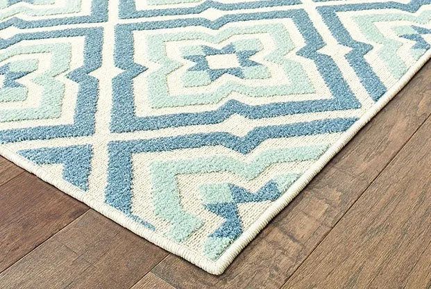 Barbados 1801H Blue Ivory Rug - Rug & Home