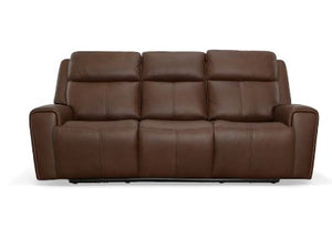 Barnett Power Reclining Sofa with Power Headrests and Lumbar - Rug & Home