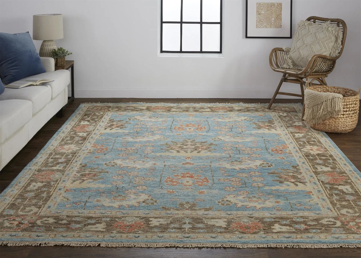 Beall 6710F Blue/Brown Rug - Rug & Home