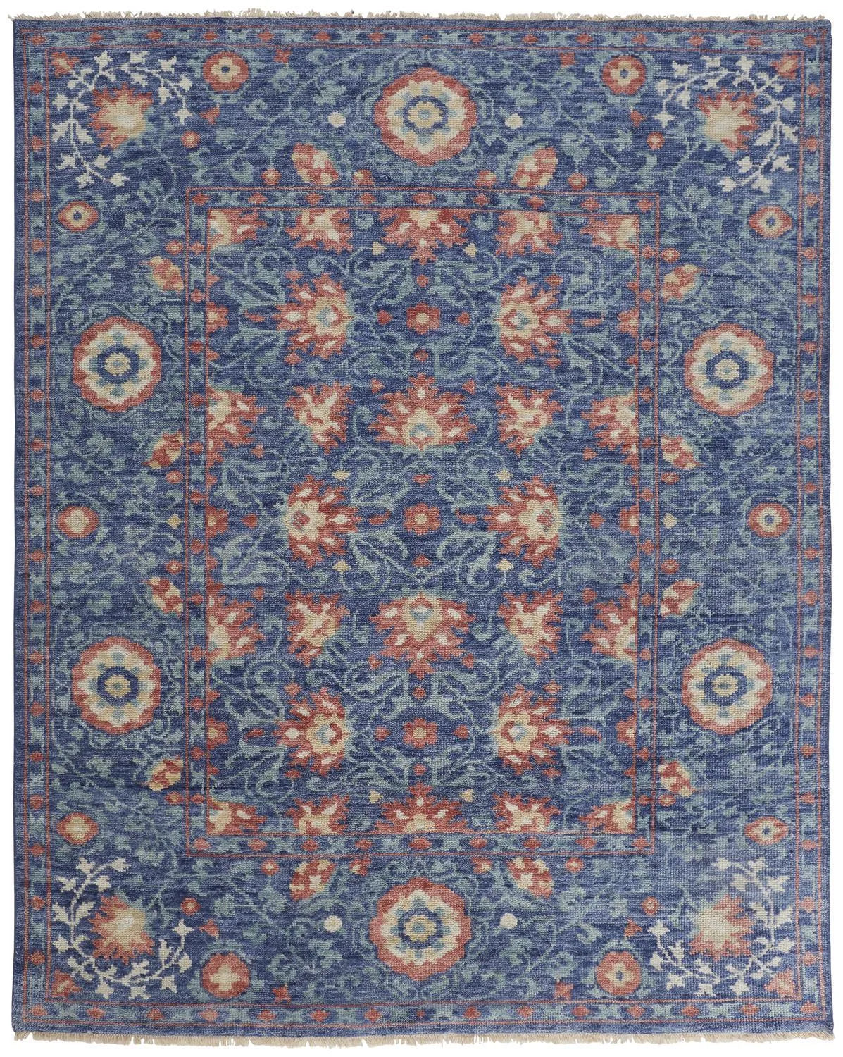 Beall 6713F Blue/Orange Rug - Rug & Home