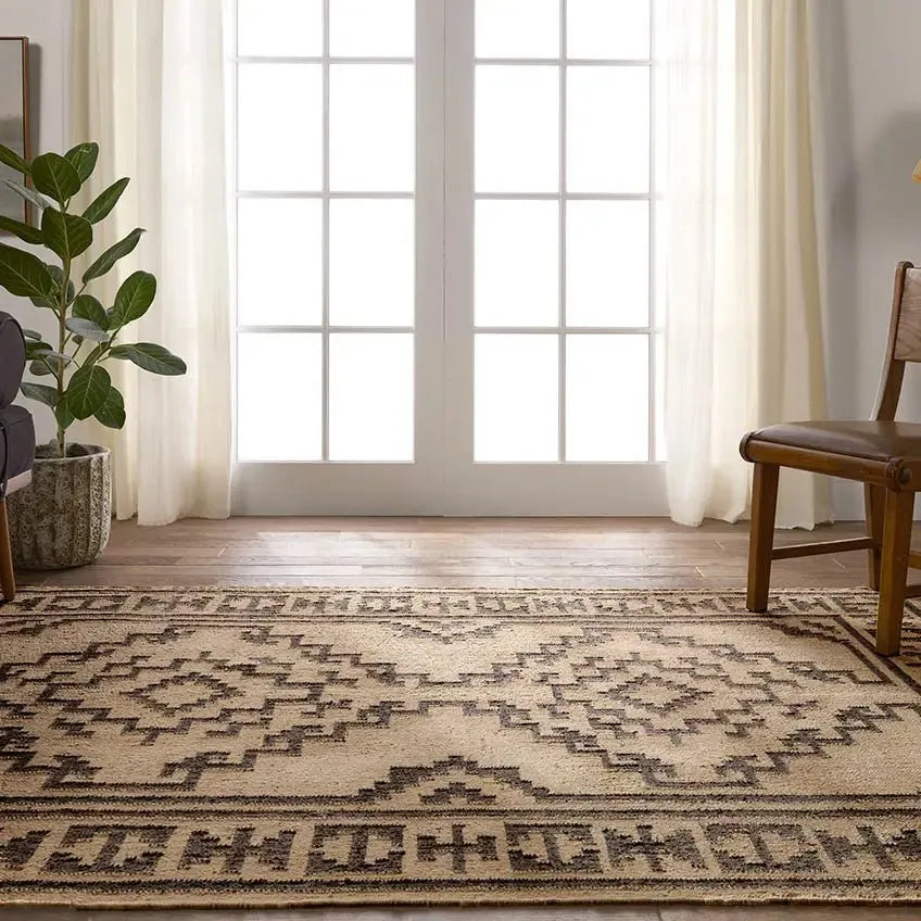 Bedouin BD24 Light Beige/Deep Black Rug - Rug & Home