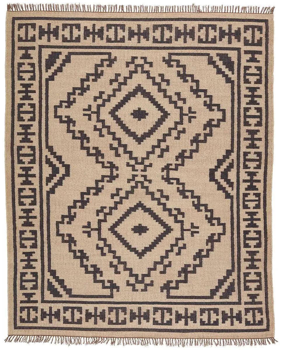 Bedouin BD24 Light Beige/Deep Black Rug - Rug & Home